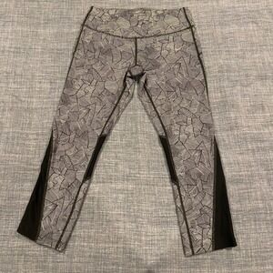 Nike Dri Fit Women's Athletic Running Capris Legging Black All Over Print Size M